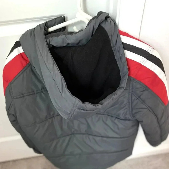 Protection System Hooded Gray/Red Jacket Performance Outerwear Boys Size 10-12 - Picture 5 of 13